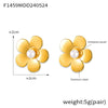 Wholesale Women's Light Luxury 316L Stainless Steel Electroplated Geometric And Flower Patterned Petal Flower Inlaid Beads Earrings