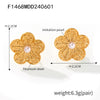 Wholesale Women's Light Luxury 316L Stainless Steel Electroplated Geometric And Flower Patterned Petal Flower Inlaid Beads Earrings