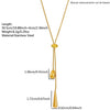 Wholesale Women's Light Luxury Stainless Steel Geometric Drop Shape Tassel 18K Gold Plated Necklace With Round Snake Chain