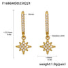 Wholesale Women's Light Luxury Stainless Steel Geometric Earrings With Electroplating And Zircon Inlay