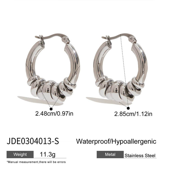 Wholesale Women's Light Luxury Stainless Steel Geometric Earrings With Electroplating