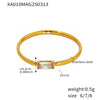 Wholesale Women's Light Luxury Stainless Steel Geometric Rectangular Thin Ring Jewelry With Electroplating And 5A Zircon