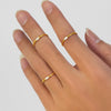 Wholesale Women's Light Luxury Stainless Steel Geometric Rectangular Thin Ring Jewelry With Electroplating And 5A Zircon