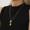 Wholesale Women's Light Luxury Stainless Steel Gold Yuanbao Pearl Necklace With Geometric Design And Electroplating