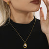 Wholesale Women's Light Luxury Stainless Steel Gold Yuanbao Pearl Necklace With Geometric Design And Electroplating