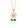 Wholesale Women's Light Luxury Stainless Steel 18K Gold Plated Zircon Flower Necklace