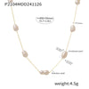 Wholesale Women's Light Luxury 316L Stainless Steel Natural Freshwater Pearl Geometric Collarbone Necklace With Electroplating And Regular Chain