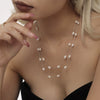 Wholesale Women's Light Luxury 316L Stainless Steel Natural Freshwater Pearl Geometric Collarbone Necklace With Electroplating And Regular Chain