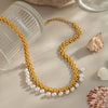 Wholesale Women's Light Luxury Stainless Steel Pearl Necklace And Bracelet With Marine Life Pattern Pvd Vacuum Real Gold Electroplating