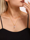 Wholesale Women's Light Luxury 316L Stainless Steel Rectangular Zircon Clavicle Necklace With Geometric Pattern And Pvd Plating