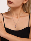 Wholesale Women's Light Luxury 316L Stainless Steel Rectangular Zircon Clavicle Necklace With Geometric Pattern And Pvd Plating