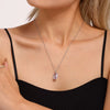 Wholesale Women's Light Luxury 316L Stainless Steel Rectangular Zircon Clavicle Necklace With Geometric Pattern And Pvd Plating