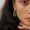 Wholesale Women's Light Luxury Stainless Steel Spiral Earrings With Geometric Design And Electroplating