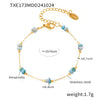Wholesale Women's Light Luxury Stainless Steel Tianhe Stone Handmade Double Clavicle Necklace With Electroplating And Blade Chain Design
