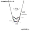 Wholesale Women's Light Luxury 316L Stainless Steel Zircon Geometric Butterfly Necklace