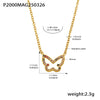 Wholesale Women's Light Luxury 316L Stainless Steel Zircon Geometric Butterfly Necklace