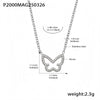 Wholesale Women's Light Luxury 316L Stainless Steel Zircon Geometric Butterfly Necklace