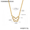 Wholesale Women's Light Luxury 316L Stainless Steel Zircon Geometric Butterfly Necklace