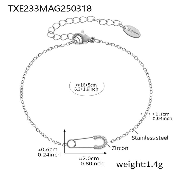 Wholesale Women's Light Luxury 316L Stainless Steel Zircon Jewelry Suit With Double Necklace And Exquisite Bracelet Electroplated