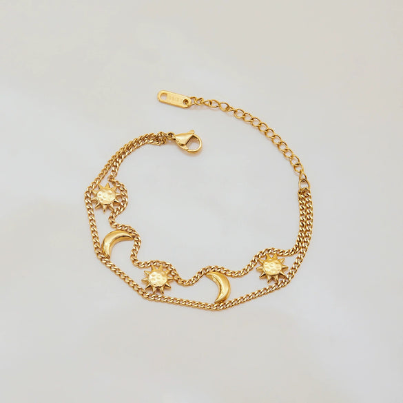 Wholesale Women's Light Luxury Star Stainless Steel Geometric Bracelet With Electroplating For Jewelry That Does Not Fade