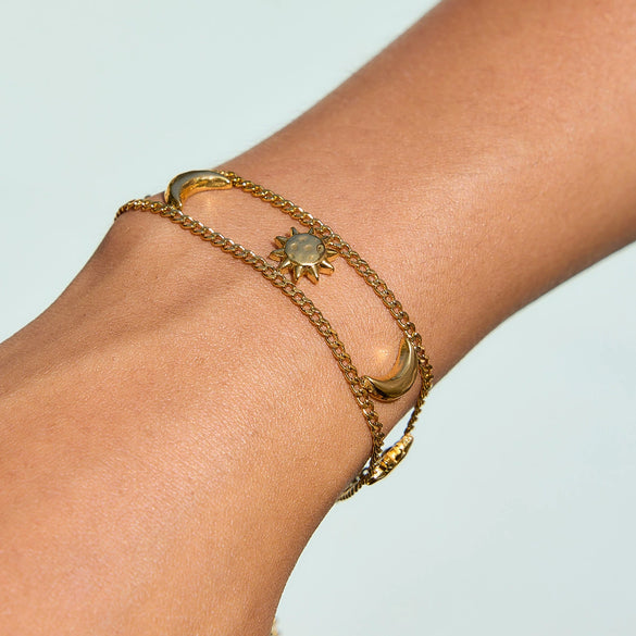 Wholesale Women's Light Luxury Star Stainless Steel Geometric Bracelet With Electroplating For Jewelry That Does Not Fade