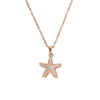 Wholesale Women's Light Luxury Starfish Pearl Necklace With Zircon Inlay In Titanium Steel And Oshaped Chain