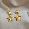 Wholesale Women's Light Luxury Starstudded Stainless Steel Earrings With Vacuum Real Gold Electroplating In Pvd Furnace