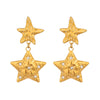 Wholesale Women's Light Luxury Starstudded Stainless Steel Earrings With Vacuum Real Gold Electroplating In Pvd Furnace