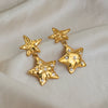 Wholesale Women's Light Luxury Starstudded Stainless Steel Earrings With Vacuum Real Gold Electroplating In Pvd Furnace