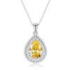 Wholesale Women's Light Luxury 925 Sterling Silver Aquamarine Drop Shape Necklace With High Carbon Diamond And Cross Chain