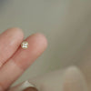 Wholesale Women's Light Luxury Sterling Silver Earrings With Flower Pattern And Zircon Inlay