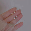 Wholesale Women's Light Luxury Sterling Silver Earrings With Flower Pattern And Zircon Inlay