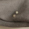 Wholesale Women's Light Luxury Sterling Silver Earrings With Flower Pattern And Zircon Inlay