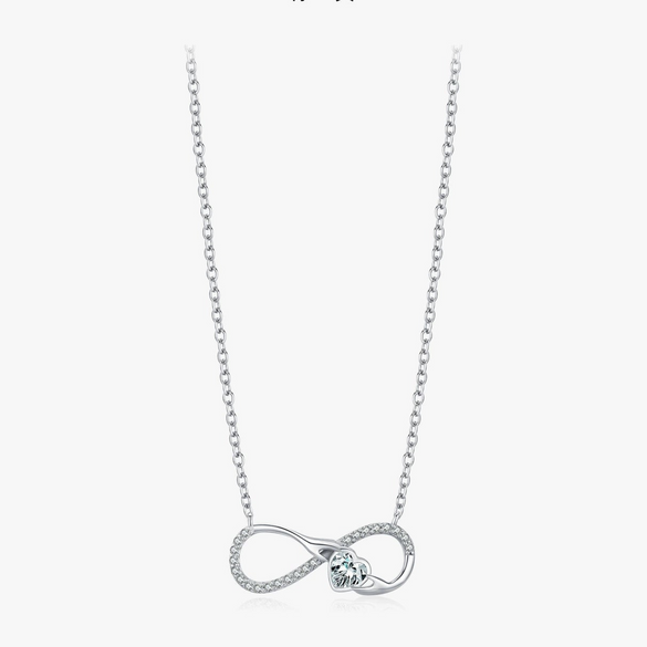 Wholesale Women's Light Luxury 925 Sterling Silver Mobius Cross Chain Necklace With Microinlay