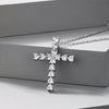 Wholesale Women's Light Luxury 925 Sterling Silver Necklace With Geometric Pattern And Love Zircon Inlaid Electroplated