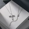 Wholesale Women's Light Luxury 925 Sterling Silver Necklace With Geometric Pattern And Love Zircon Inlaid Electroplated