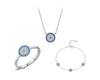 Wholesale Women's Light Luxury 925 Sterling Silver Round Devil's Eye Micro Inlay Necklace Bracelet Set