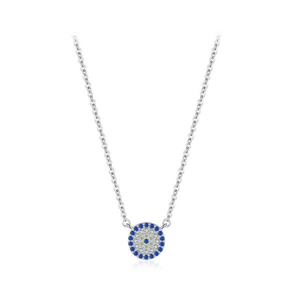 Wholesale Women's Light Luxury 925 Sterling Silver Round Devil's Eye Micro Inlay Necklace Bracelet Set