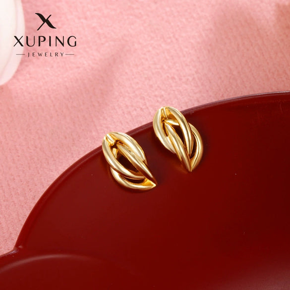 Wholesale Women's Light Luxury Style Alloy Electroplated Imitation Gold Color Simple Earrings