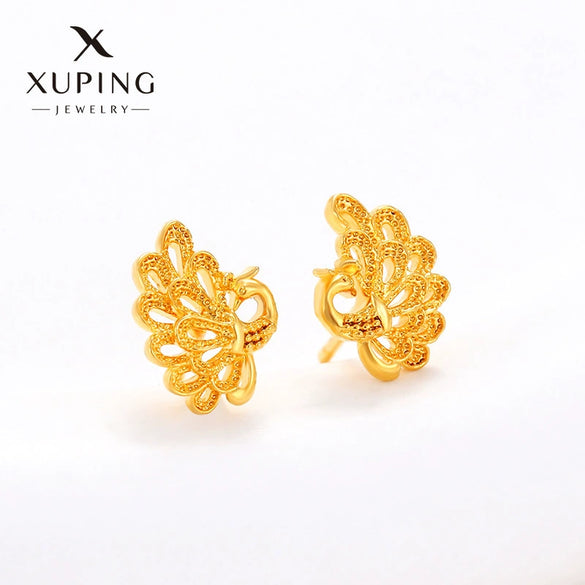 Wholesale Women's Light Luxury Style Alloy Electroplated Imitation Gold Color Simple Earrings