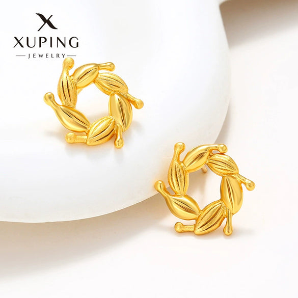 Wholesale Women's Light Luxury Style Alloy Electroplated Imitation Gold Color Simple Earrings