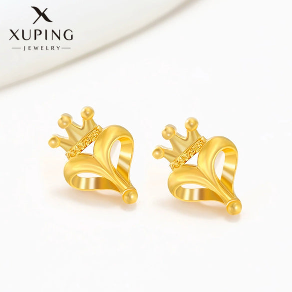 Wholesale Women's Light Luxury Style Alloy Electroplated Imitation Gold Color Simple Earrings