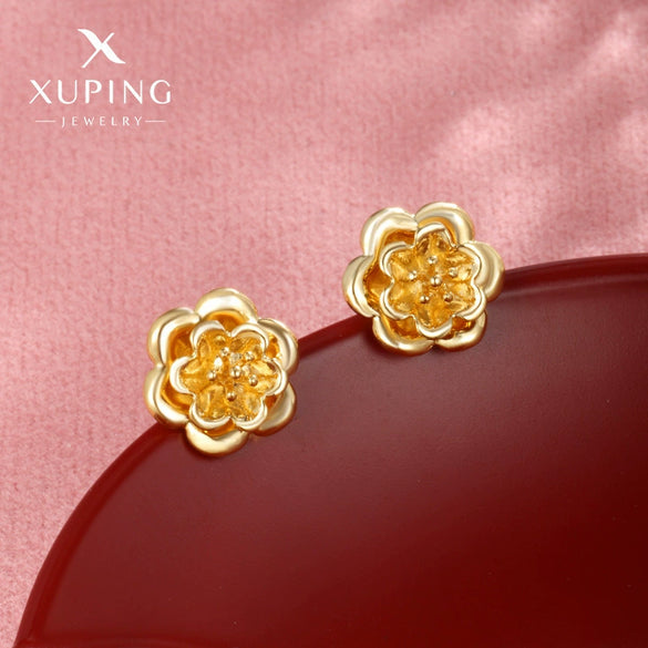 Wholesale Women's Light Luxury Style Alloy Electroplated Imitation Gold Color Simple Earrings