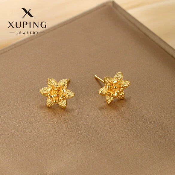 Wholesale Women's Light Luxury Style Alloy Electroplated Imitation Gold Color Simple Earrings