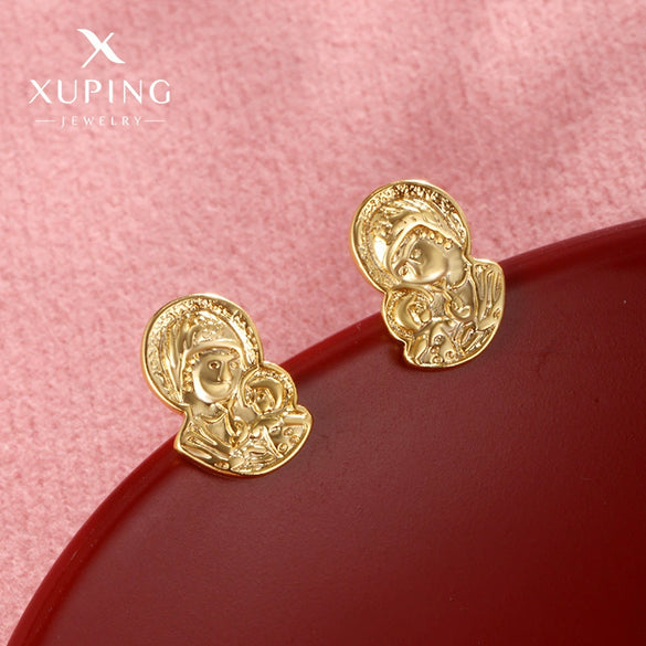 Wholesale Women's Light Luxury Style Alloy Electroplated Imitation Gold Color Simple Earrings
