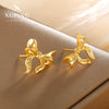 Wholesale Women's Light Luxury Style Alloy Electroplated Imitation Gold Color Simple Earrings