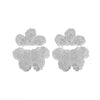 Wholesale Women's Light Luxury Style Alloy Flower Electroplated Multilayer Petal Pleated Irregular Earrings