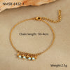 Wholesale Women's Light Luxury Style Bracelet With Natural Beads Tassel Stainless Steel 18K Electroplated Geometric Design