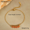 Wholesale Women's Light Luxury Style Bracelet With Natural Beads Tassel Stainless Steel 18K Electroplated Geometric Design