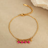 Wholesale Women's Light Luxury Style Bracelet With Natural Beads Tassel Stainless Steel 18K Electroplated Geometric Design